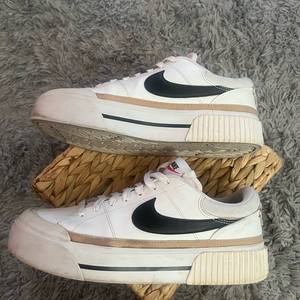Nike Legacy Lift, White, Black and Tan Accent